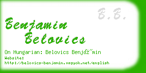 benjamin belovics business card